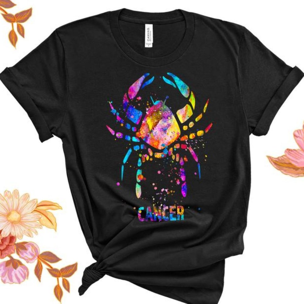 Cancer Watercolor Shirt, Zodiac Shirts Gift